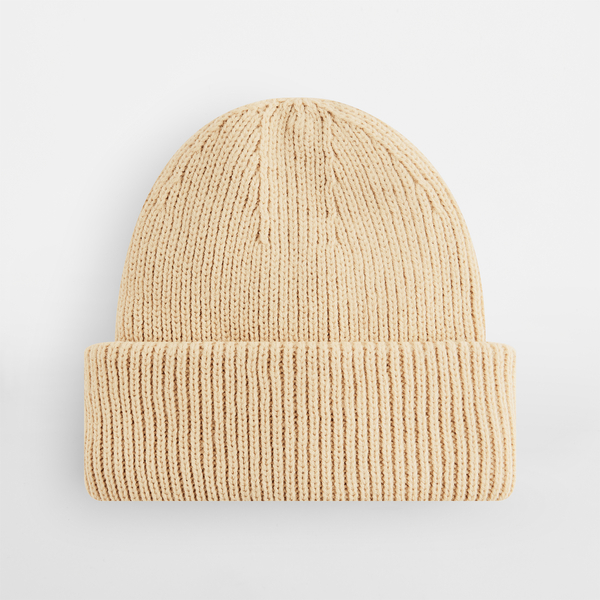 Czapka prążkowana z wywijanym brzegiem - Sand