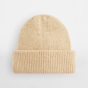 Czapka prążkowana z wywijanym brzegiem - Sand