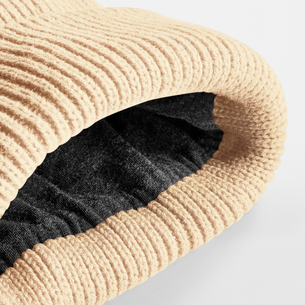 Czapka prążkowana z wywijanym brzegiem - Sand