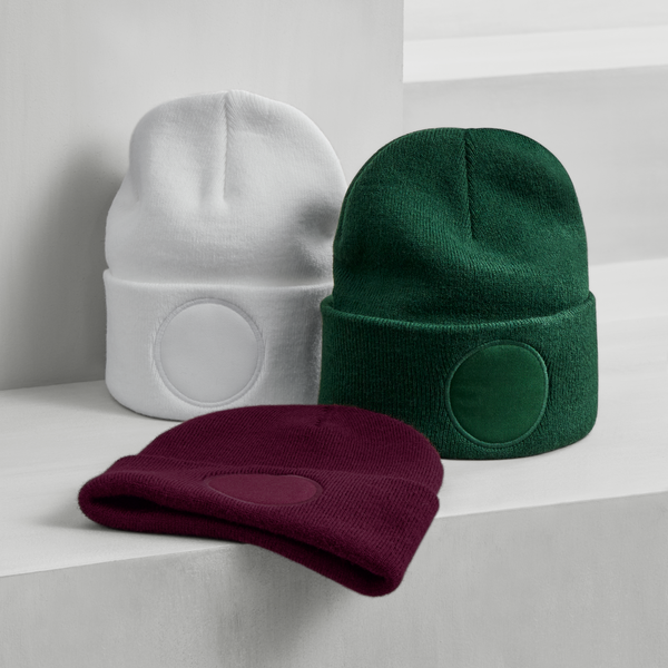 Dwuwarstwowa czapka z naszywką - Burgundy