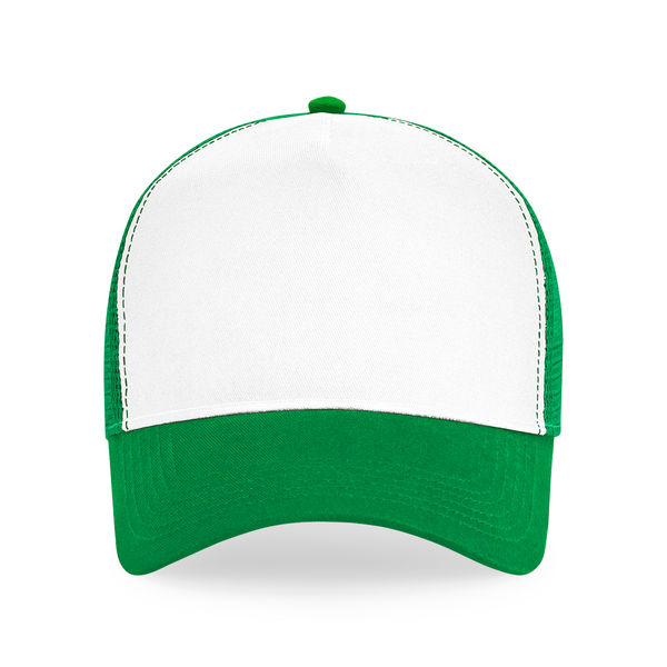 Czapka Trucker Snapback 5-Panelowa - Pure Green & White