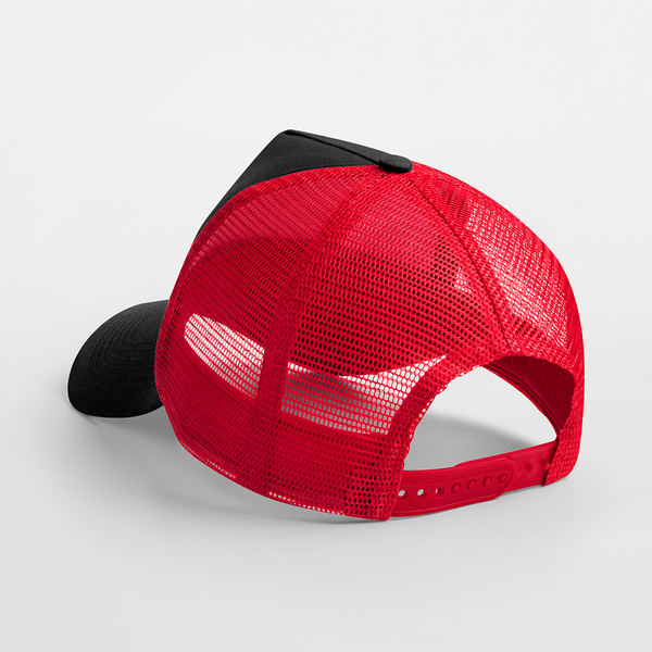 Czapka Trucker Snapback 5-Panelowa - Black & Classic Red