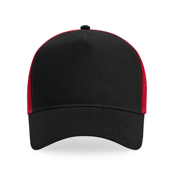 Czapka Trucker Snapback 5-Panelowa - Black & Classic Red