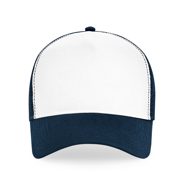 Czapka Trucker Snapback 5-Panelowa - French Navy & White