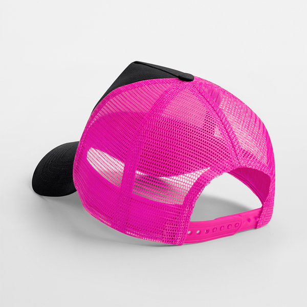 Czapka Trucker Snapback 5-Panelowa - Black & Fuchsia