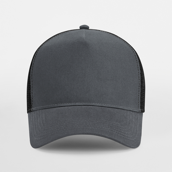 Czapka Trucker Snapback 5-Panelowa - Graphite Grey & Black 