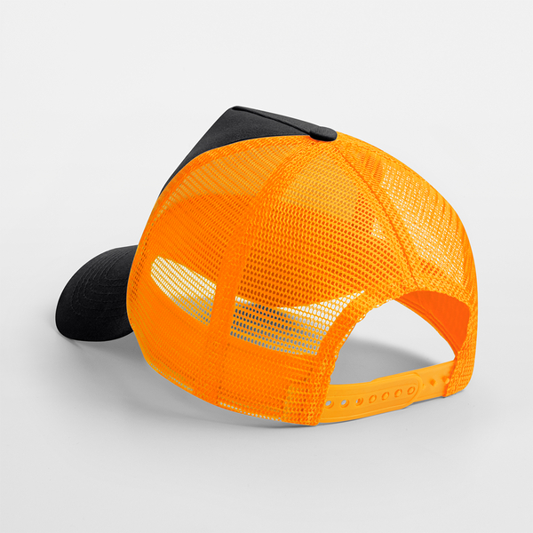 Czapka Trucker Snapback 5-Panelowa - Black & Orange