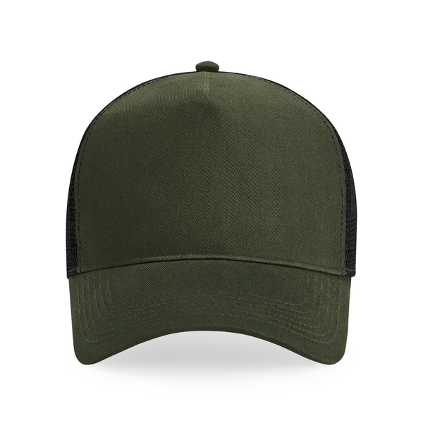 Czapka Trucker Snapback 5-Panelowa - Olive Green & Black