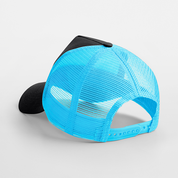 Czapka Trucker Snapback 5-Panelowa - Black & Surf Blue