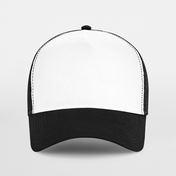 Czapka Trucker Snapback 5-Panelowa - Black & White