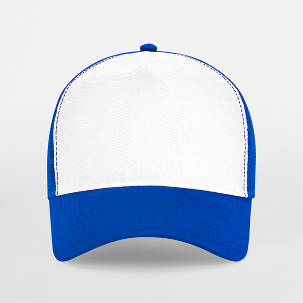 Czapka Trucker Snapback 5-Panelowa - Bright Royal & White