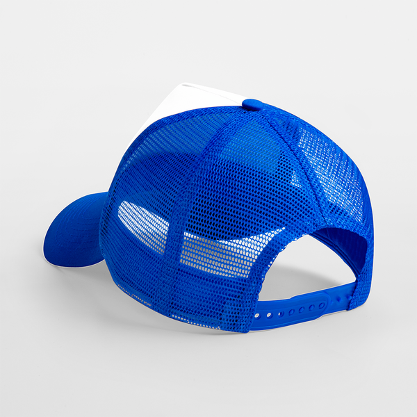 Czapka Trucker Snapback 5-Panelowa - Bright Royal & White