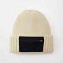 Czapka beanie z kieszonką na zamek - Sand & Black