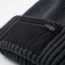 Czapka beanie z kieszonką na zamek - Graphite Grey & Black