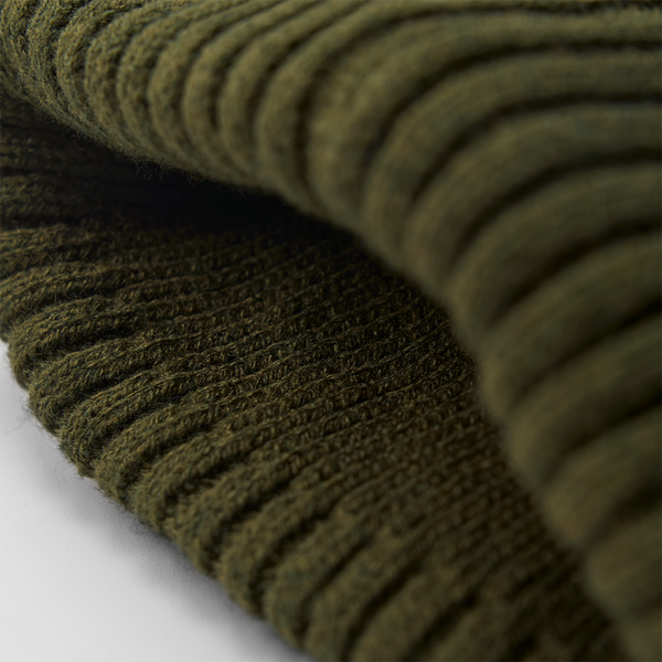 Czapka beanie z kieszonką na zamek - Military Green & Black