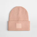 Czapka prążkowana z szerokim mankietem - Peach