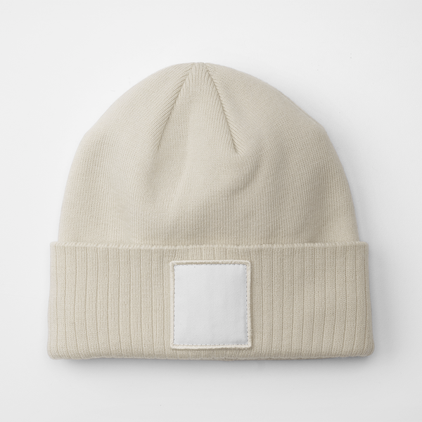 Czapka z naszywką z recyklingu - Oatmeal & White