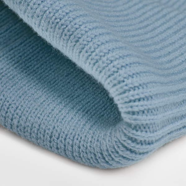 Czapka prążkowana z szerokim mankietem - Dusty Blue