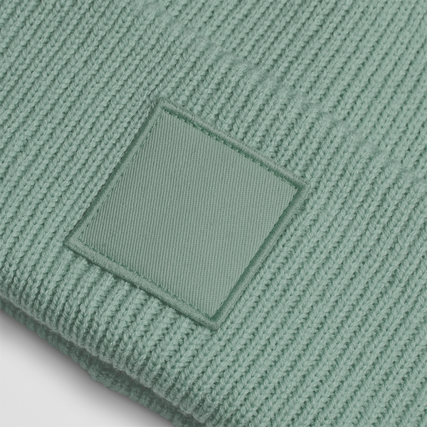 Czapka prążkowana z szerokim mankietem - Dusty Green