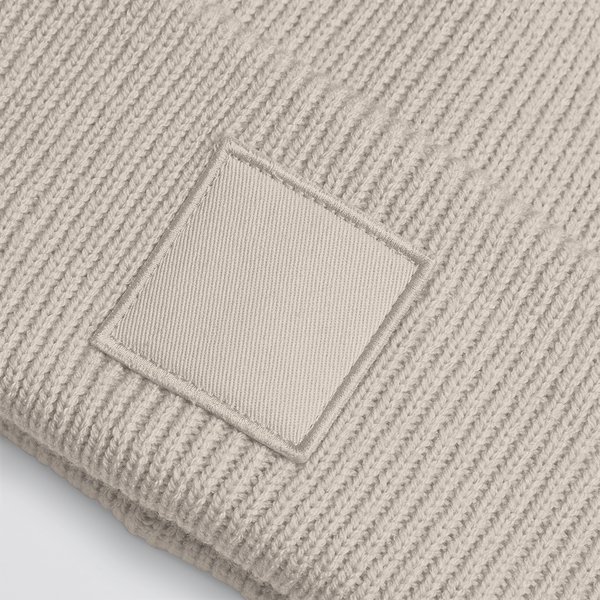 Czapka prążkowana z szerokim mankietem - Natural Stone