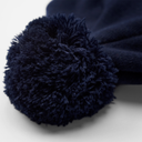 Czapka z pomponem z recyklingu z naszywką - Oxford Navy & White