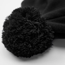 Czapka z pomponem z recyklingu z naszywką - Black & White