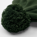 Czapka z pomponem z recyklingu z naszywką - Olive Green & White