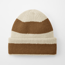 Czapka beanie w paski z wywijanym brzegiem - Vanilla & Biscuit