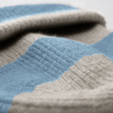 Czapka beanie w paski z wywijanym brzegiem - Natural Stone & Dusty Blue