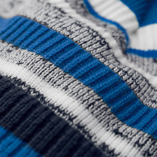 Czapka sportowa z pomponem i wywijanym mankietem - French Navy & Sapphire Blue