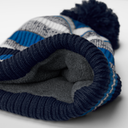 Czapka sportowa z pomponem i wywijanym mankietem - French Navy & Sapphire Blue