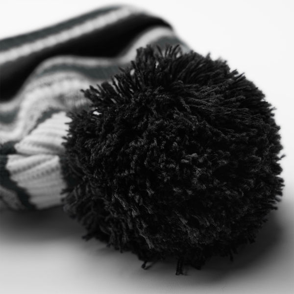 Czapka sportowa z pomponem i wywijanym mankietem - Black & Graphite Grey