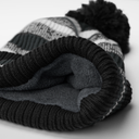 Czapka sportowa z pomponem i wywijanym mankietem - Black & Graphite Grey