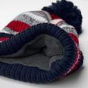 Czapka sportowa z pomponem i wywijanym mankietem - French Navy & Classic Red