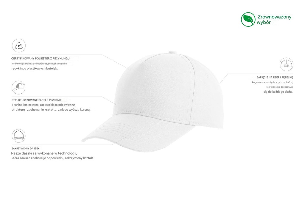 Czapka Recy Five - White - shared model image
