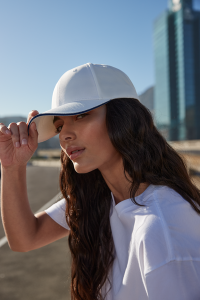 Czapka sportowa 6-panelowa z recyklingu - French Navy & White