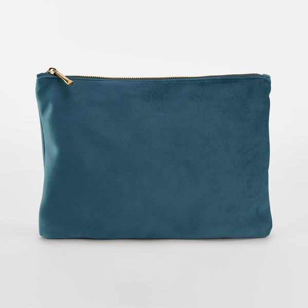 Aksamitna kosmetyczka z zamkiem - Blue Topaz