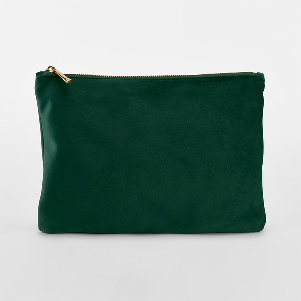 Aksamitna kosmetyczka z zamkiem - Dark Emerald