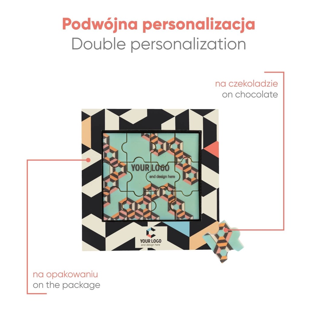 ZESTAW CZEKOLADEK Z NADRUKIEM PUZZLE 12 SZTUK – zdjęcie 3