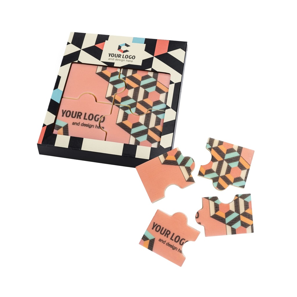 ZESTAW CZEKOLADEK Z NADRUKIEM PUZZLE 4 SZTUKI – zdjęcie 2