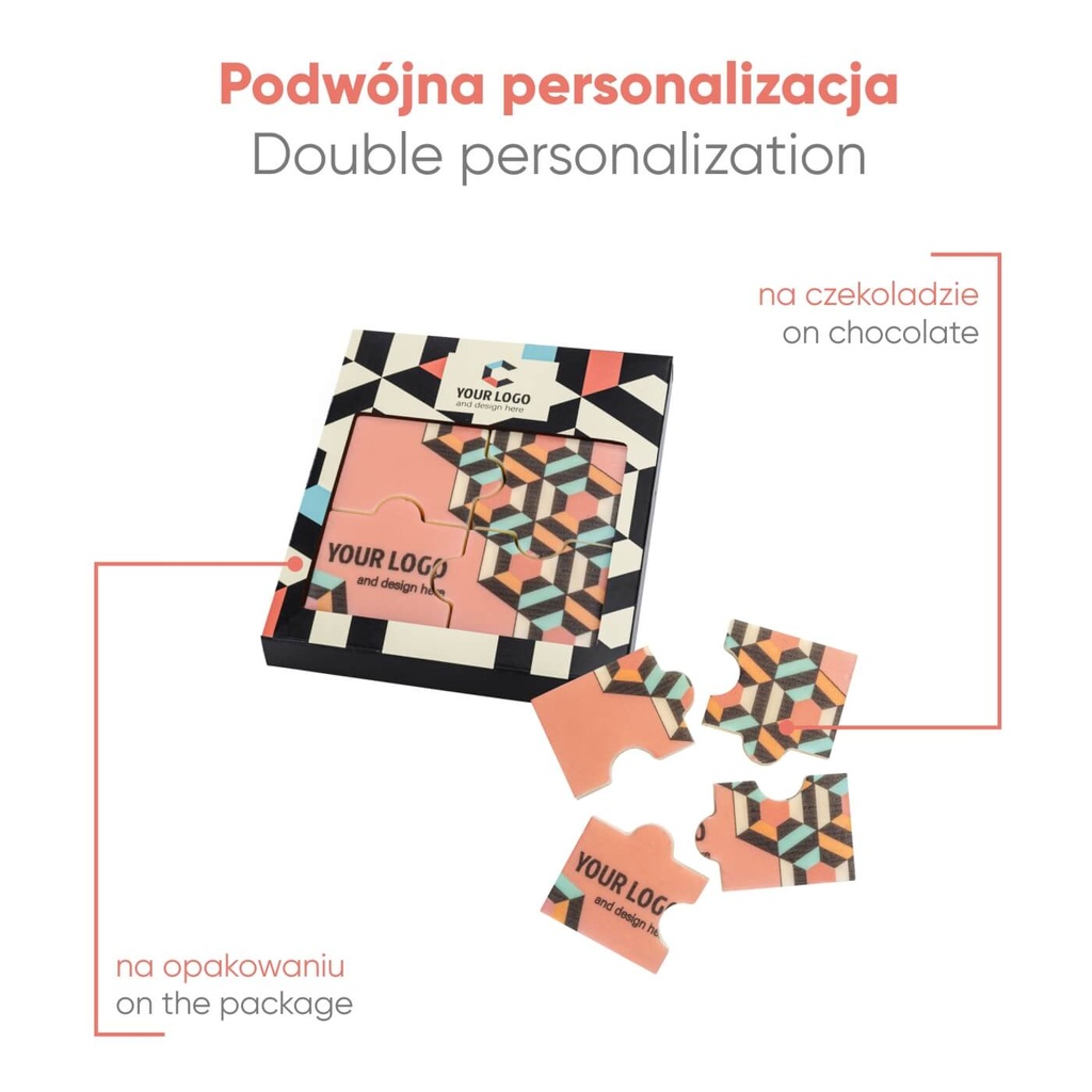 ZESTAW CZEKOLADEK Z NADRUKIEM PUZZLE 4 SZTUKI – zdjęcie 3