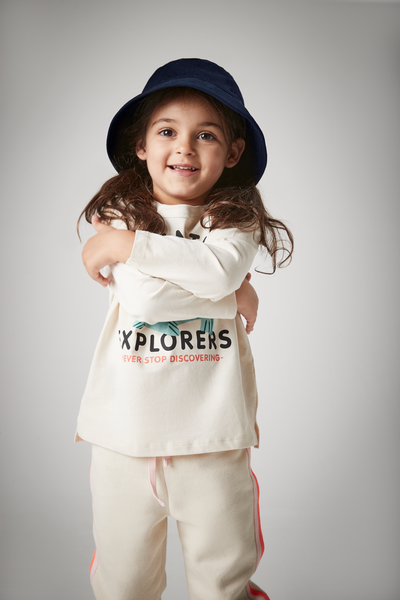 Bawełniany Kapelusz Bucket Dziecięcy UPF50+ - Navy