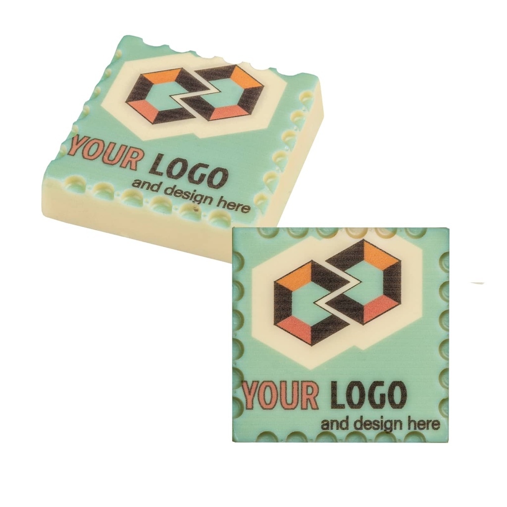 CZEKOLADKA Z NADRUKIEM CHOCOSTAMP 30 G - czekolada biała (27% masła kakaowego)