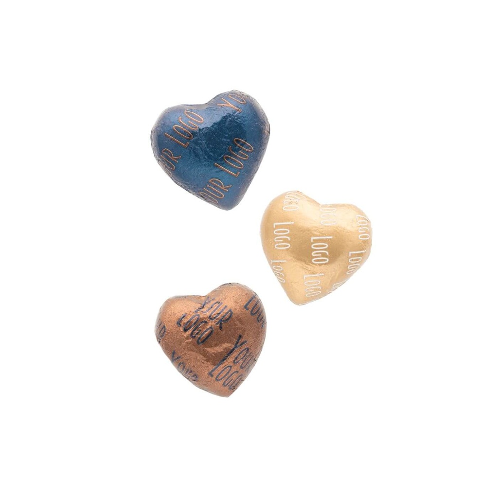 MINI CZEKOLADKA SWEET HEART 5 G - czekolada mleczna (33% kakao), czekolada biała (27% masła kakaowego), czekolada deserowa (57% kakao)