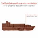 CZEKOLADOWY KSZTAŁT CHOCO4MAT KONTENEROWIEC - czekolada karmelowa Gold (30% masła kakaowego), czekolada mleczna z miodem (33% kakao), czekolada mleczna bez cukru (33% kakao), czekolada Fairtrade (mleczna 33% lub deserowa 72% kakao)