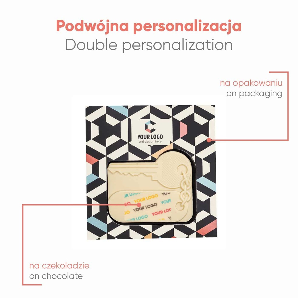CZEKOLADOWY KSZTAŁT CHOCO4MAT KLUCZ PRINT - czekolada biała (27% masła kakaowego)