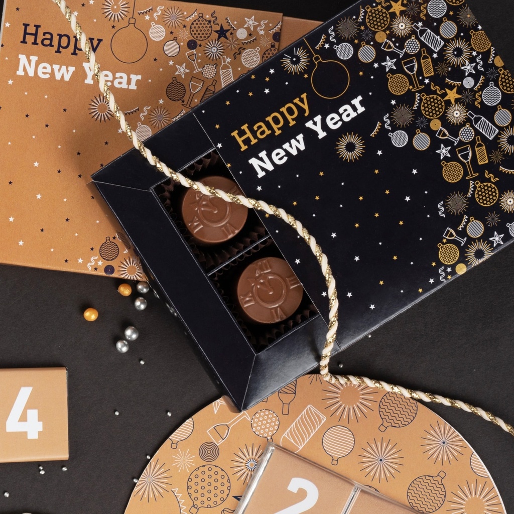 PRALINY NEW YEAR QUARTET - czekolada mleczna z nadzieniem szampańskim