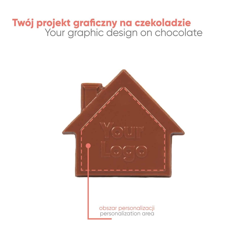 CZEKOLADOWY KSZTAŁT CHOCO4MAT MINI DOMEK Z WIZYTÓWKĄ - czekolada deserowa (72% kakao)