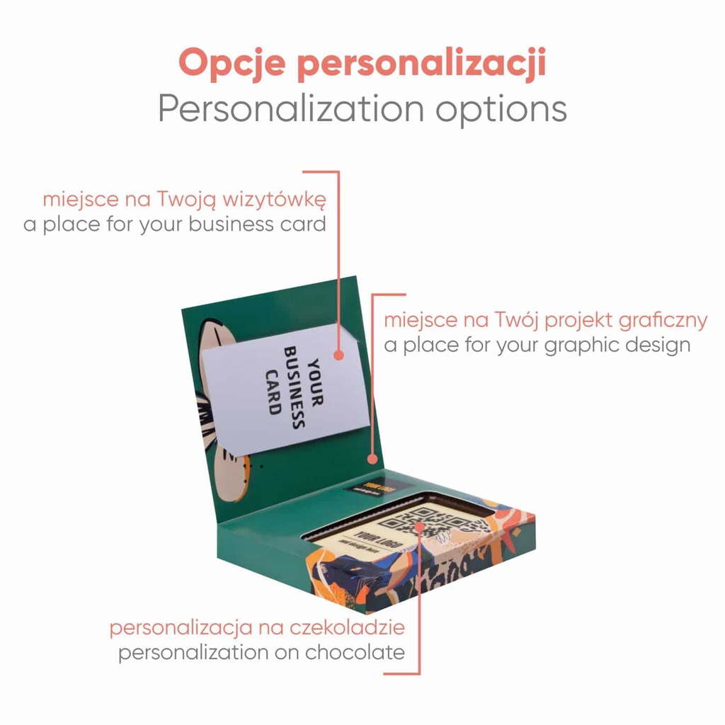 CZEKOLADOWY KSZTAŁT CHOCO4MAT MINI KARTKA Z KALENDARZA PRINT Z WIZYTÓWKĄ - czekolada biała (27% masła kakaowego)