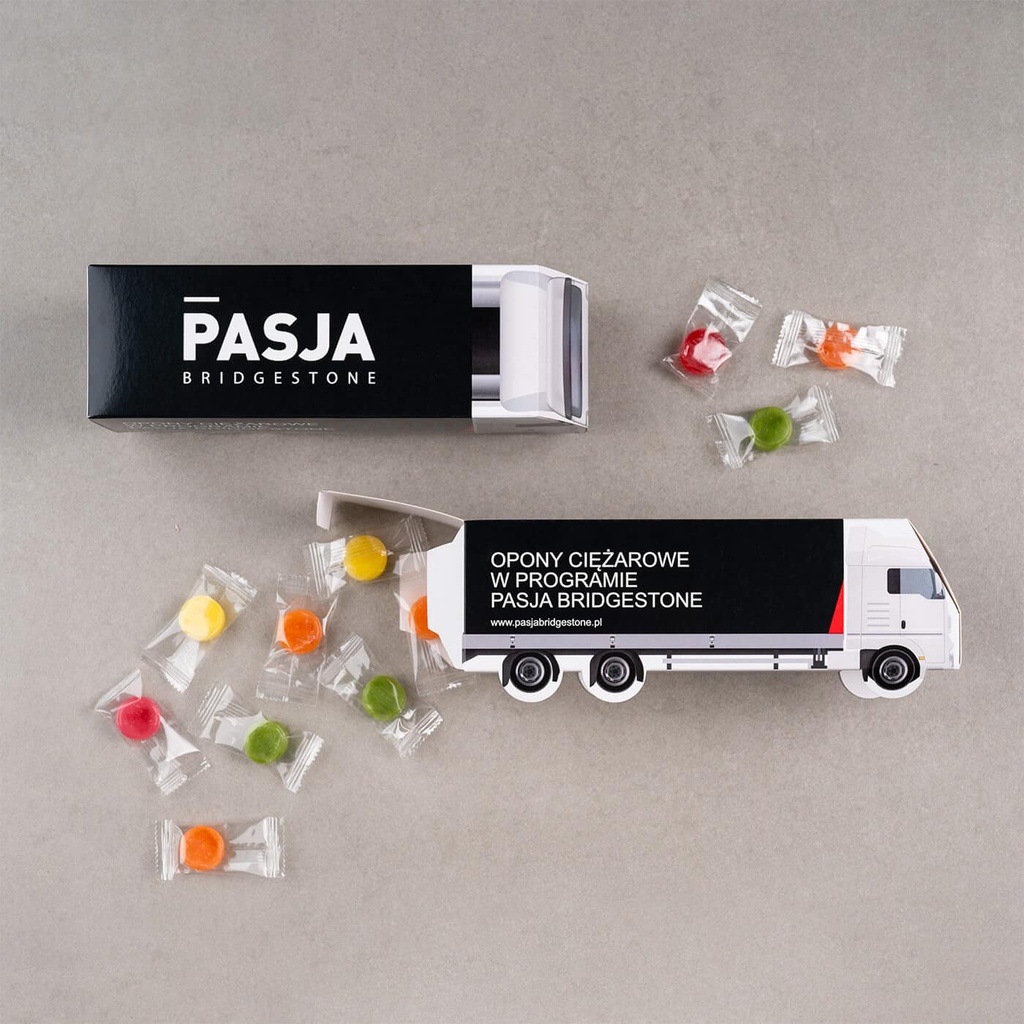 ZESTAW SŁODYCZY REKLAMOWYCH DISPLAY TRUCK MAXI - cukierki: 24 smaki do wyboru